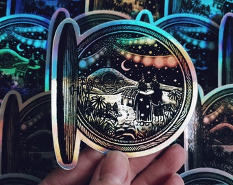 Holograficzna naklejka na drzwi imprezy