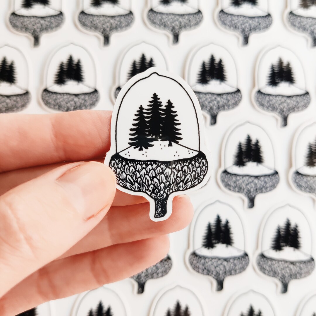 Mini Sticker Acorn Trees Semi Transparent - Etsy