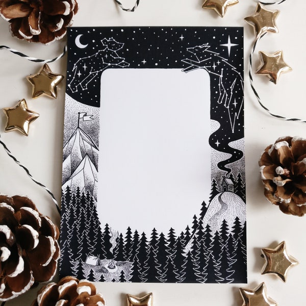 Memo Pad, Notizblock, Notepad, Nature, Forest, Night Sky, Spirit Animal