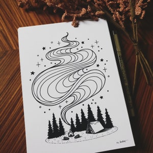 Signed BONFIRE SMOKE print