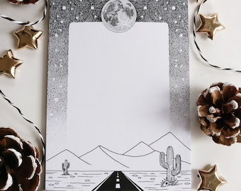 Memo Pad, Notizblock, Notepad, Nature, Desert, Moon, Road Trip