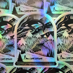 Sticker NORVÈGE holographique