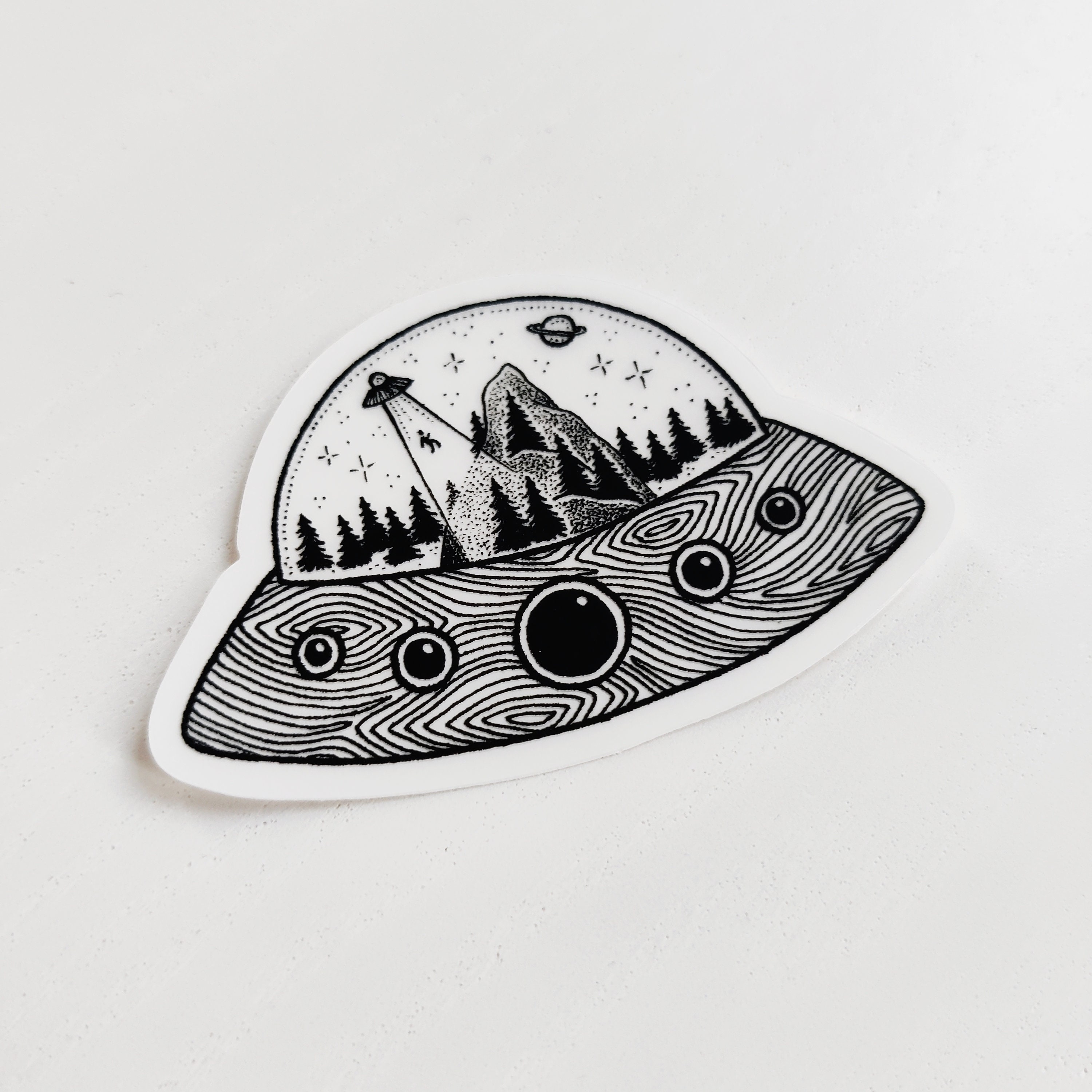 Transparent UFO Sticker Alien - Etsy