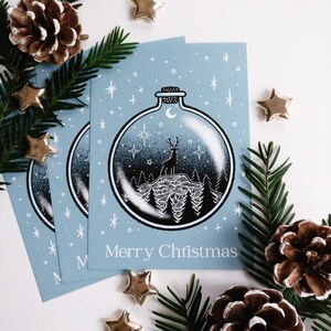 Carte postale de Noël cerf