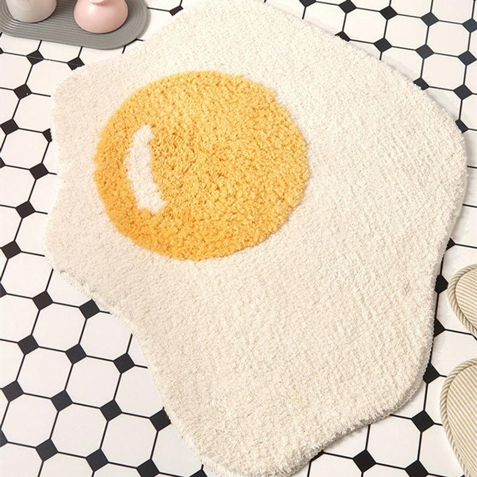 Fried Egg Mat Poached Egg Bathroom Mat Floor Mat Floor Etsy