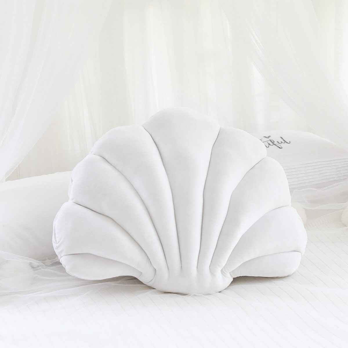 Seashell Decor Seashell Art Seashell Pillow Velvet Shell Etsy