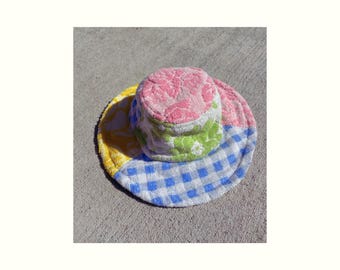 OOAK Patchwork Towel Sun Hat
