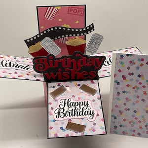 Carte d'anniversaire 3D style boîte pop-up - Thème du film