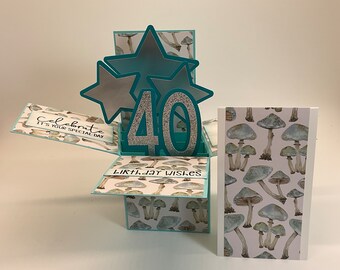 Milestone 3D Pop Up Box Style 40th Birthday Card
