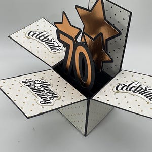 Carte pop-up 3D Milestone pour 70e anniversaire