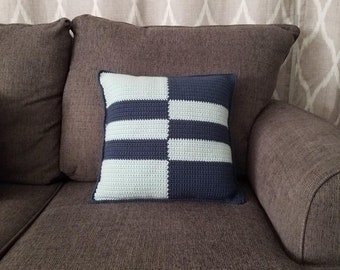 Crochet Modern Color Block Pillow - 12 x 12