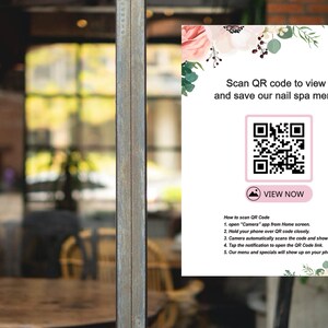 Nail Spa Menu and QR code Custom Design
