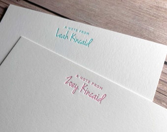Custom Letterpress Stationery. Personalized Stationery. Stationery Gift Set. Design Your Own Stationery Set. Custom Notecards.