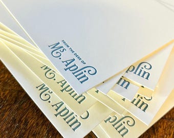The Camille, Custom Letterpress Stationery Set, Personalized Stationery Gift Set, Custom Notecards, Teacher gifts, Personalized Notecards