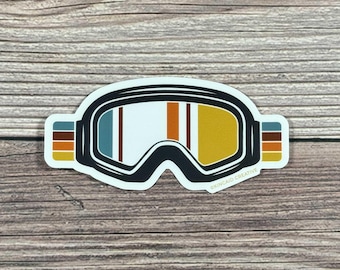 Ski Goggle Sticker, Waterproof Ski and Snowboard Stickers, Helmet decal, Water bottle stickers, stocking stuffers, laptop or Kindle stickers