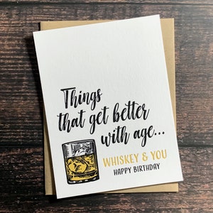 Whiskey Birthday Card for Him. Bourbon Whiskey Gift Ideas. Funny Birthday Card for him, boyfriend, dad. Old Fashioned Birthday Gift.