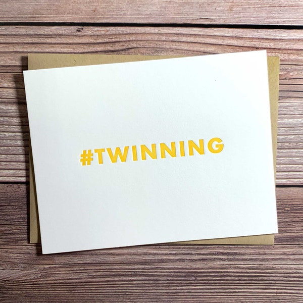 Twinning. Twin Baby Shower Card. Expecting mom. Baby gift for twins. Pregnant with Twins. Funny Baby Card. New mom. Card for new parents.