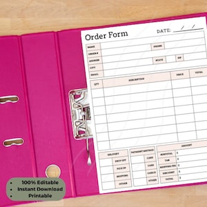 Order Form Template | Business Custom Order Form | Order Form | Crafters Order Form Template | Small Business Forms Instant Digital