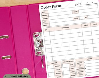 Order Form Template | Business Custom Order Form | Order Form | Crafters Order Form Template | Small Business Forms Instant Digital