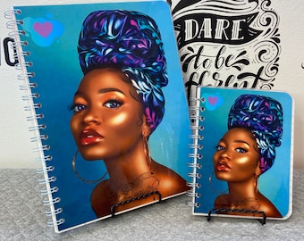 Beautiful Girl with Blue Head Wrap Notebook