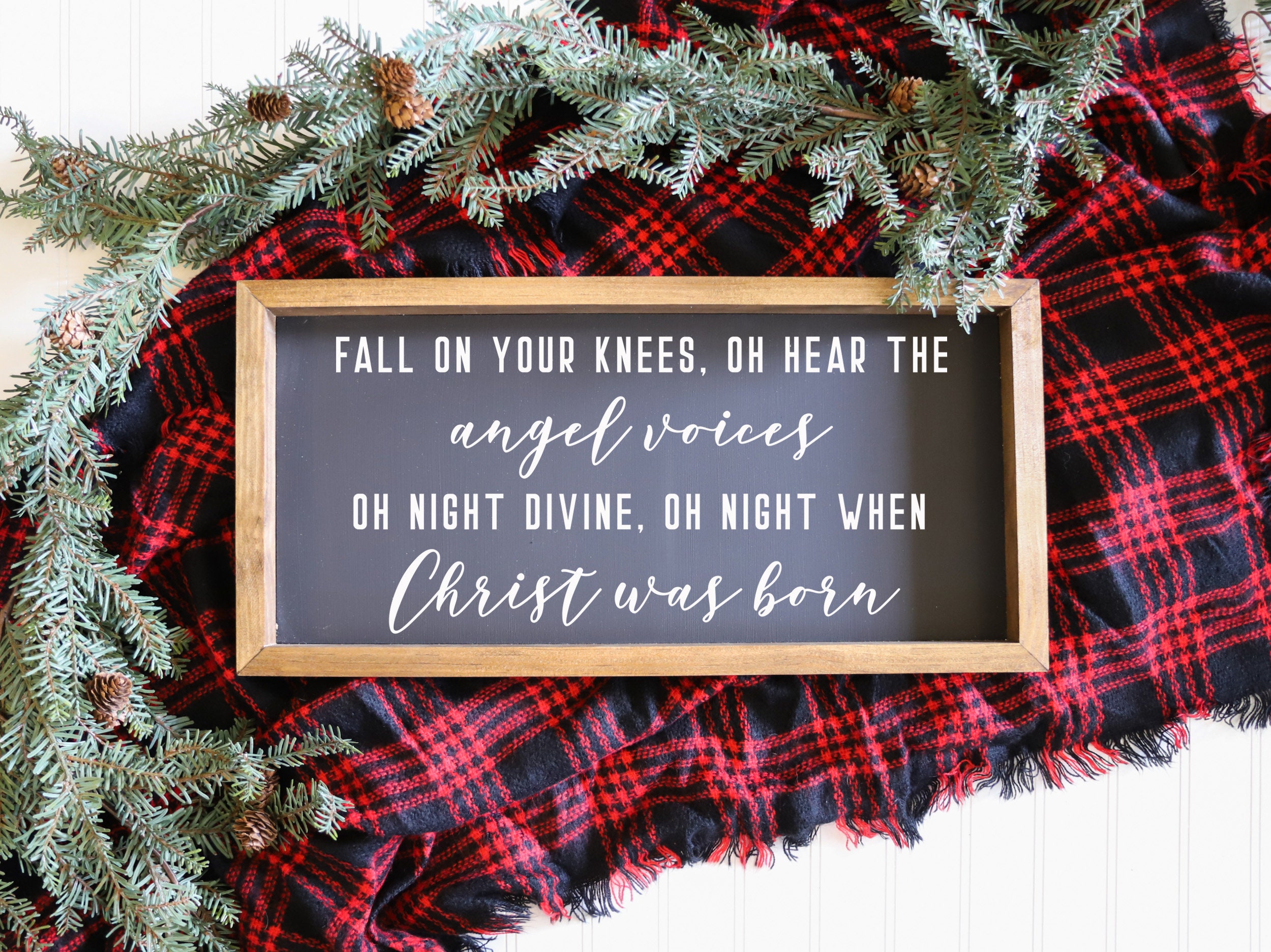 O Holy Night Decor Fall On Your Knees Sign Christmas Wall | Etsy