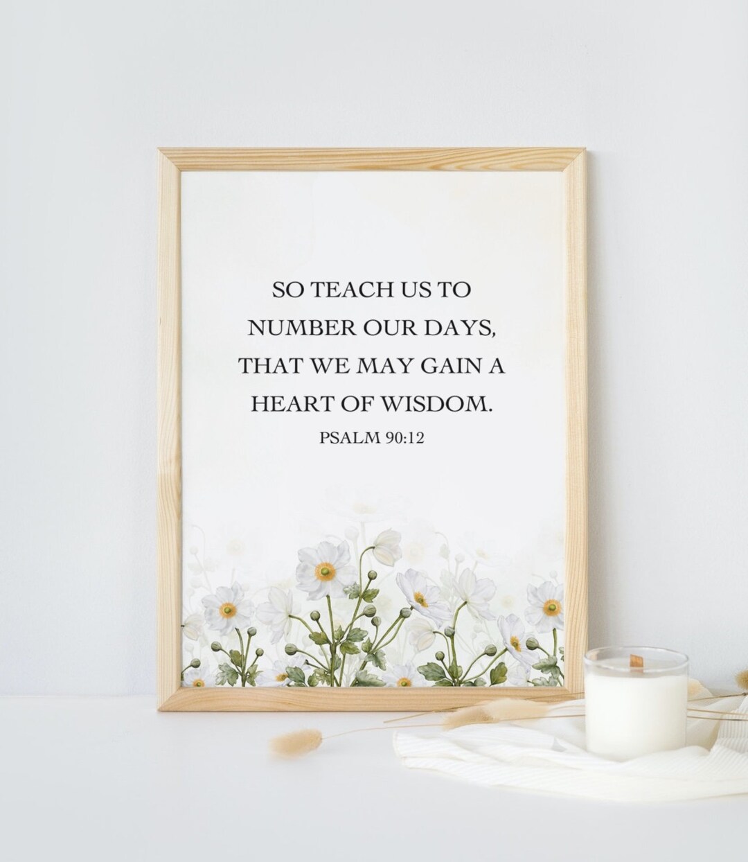 Psalm 90:12 Spring Watercolor Digital Download, Instant Printable Bible ...