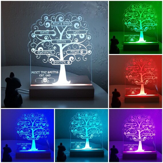 Family Tree Led Light Colour Changing Light Family Gift Add up