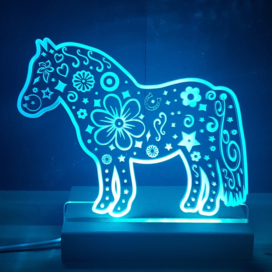 Shetland Pony Night Light Horse Led Light Personalised Gift Etsy New Zealand