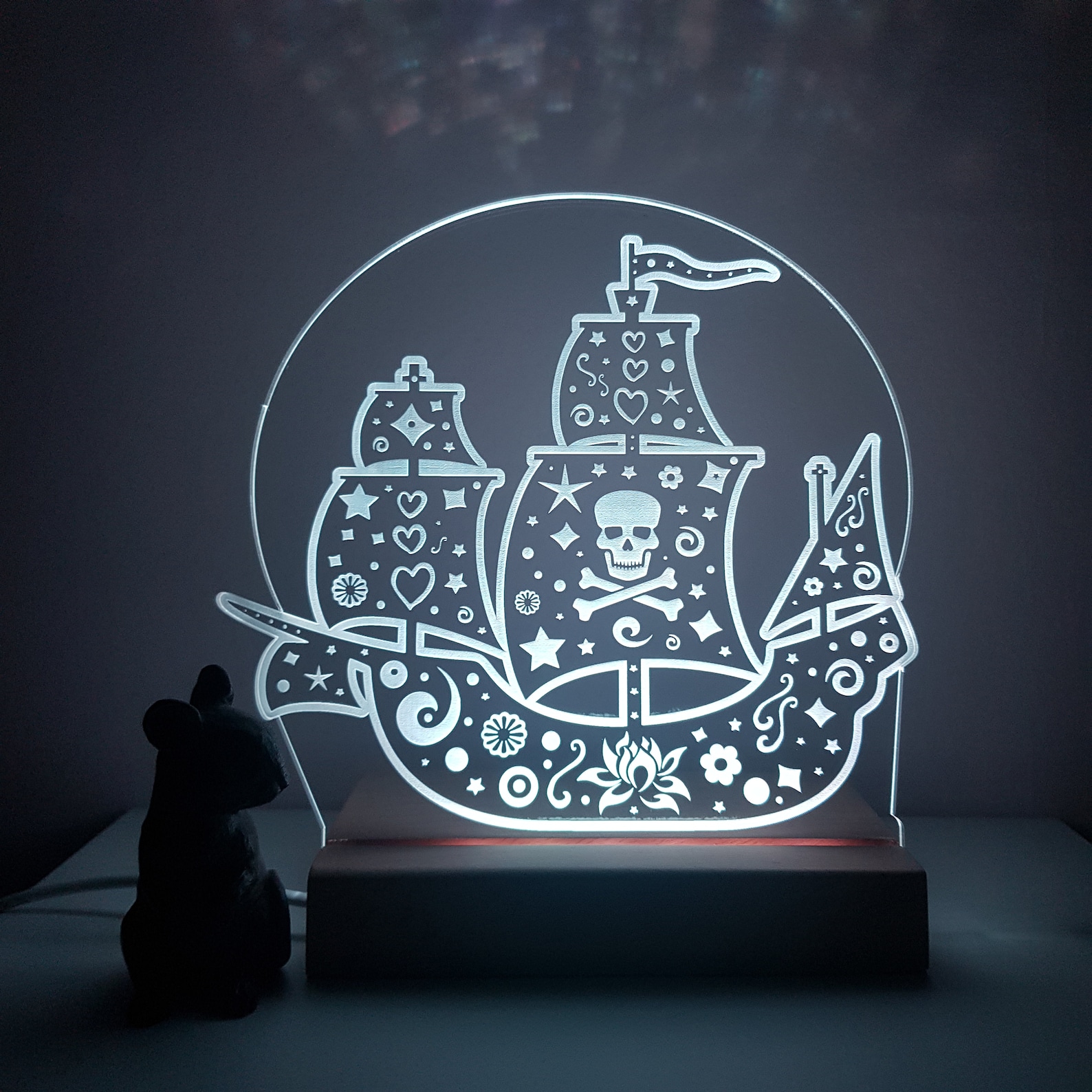 Pirate Ship Lamp, Pirate Led Light, Personalised Gift, Pirate Gifts