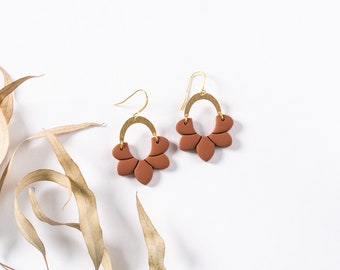Jenn— terracotta—polymer clay earrings handmade by KarelCreates