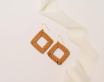 Wicker diamond—CHOOSE YOUR OWN top— earrings handmade by KarelCreates