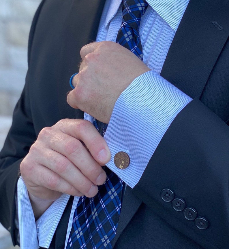 Wood Cuff Links Custom Cufflinks Wedding Groomsman Etsy