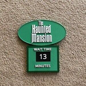 NEW - Glow In The Dark Haunted Mansion Wait Time Sign Replica