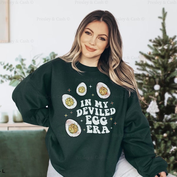 Deviled Egg Sweatshirt In My Deviled Egg Era Shirt Funny Thanksgiving Crewneck Deviled Egg Crewneck Retro Friendsgiving Sweatshirt Food Tee