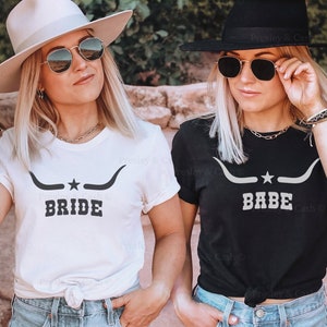 Rodeo Bachelorette Shirt Bride Babe Shirts Girls Trip Nashville YeeHaw Shirt Cowgirl Bridal Party Brides Last Ride Matching Wedding Tee