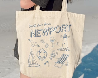 Newport Rhode Island Tote Bag Newport Bachelorette Bags Nautical Wedding Gifts Coastal Bachelorette Tote Bag Rhode Island Girls Trip Merch