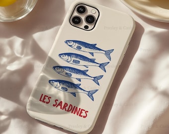 Sardine Phone Case Les Sardines iPhone Cases Italian Summer iPhone 16 Case Tinned Fish Phone Case Coastal Fisherman Protective Phone Cases