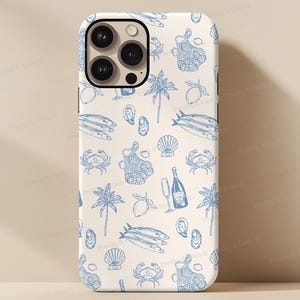 Dolce Vita iPhone Case Mediterranean Phone Case Sardine iPhone Case Italian Summer iPhone 16 Case Amalfi Aesthetic Protective iPhone Cases
