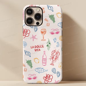 La Dolce Vita Phone Case Italian Summer iPhone Case Coastal Aesthetic iPhone 15 Case Cute Mediterranean Phone Case Protective iPhone Cases