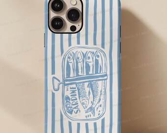 Sardine Phone Case Tinned Fish iPhone Case Fisherman Aesthetic iPhone 16 Case Protective iPhone Cases Amalfi Coast iPhone Case Mediterranean