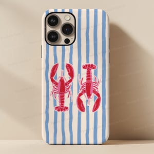 Lobster iPhone Case Fisherman Aesthetic Phone Cases Coastal iPhone 16 Case Cute Summer Phone Case La Dolce Vita Case Protective Phone Cases