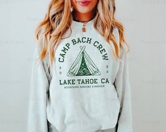 Vintage Camp Bachelorette Sweatshirt Camp Bach Logo Shirt Mountain Bachelorette Crewneck Summer Camp Theme Shirts Cabin Girls Trip Crewnecks