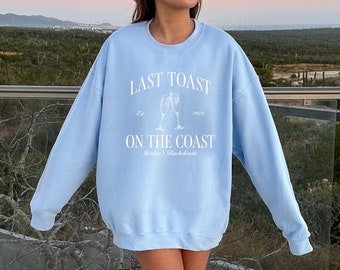 Custom Beach Bachelorette Sweatshirts Last Toast On The Coast Crewnecks Tropical Bach Merch Pullover Last Splash Bachelorette Crewneck Gifts