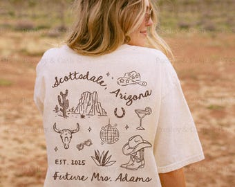 Scottsdale Bachelorette Shirts, Custom Tshirts For Desert Bach Party, With Love From Scottsdale, Arizona Bridal Party Gifts, Comfort Colors
