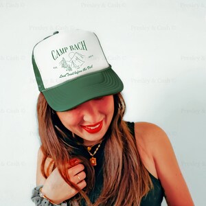 Custom Camp Bachelorette Trucker Hats Bachelorette Party Hat Camp Bach Club Hats Bridal Party Gifts Camping Bachelorette Social Club Hats