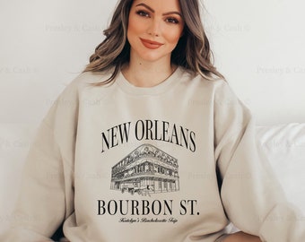 New Orleans Bachelorette Sweatshirt NOLA Bachelorette Crewneck Custom Bach Merch Spooky Theme Shirts Social Club Sweatshirts Mardi Gras Top