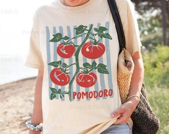 Vintage Pomodoro TShirt Italian Market Shirt Tomato Graphic Tee La Dolce Vita Shirt Tomato Girl Summer Shirt Oversized Comfort Colors Shirt