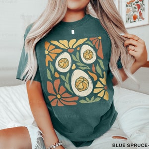 Deviled Egg Shirt Boho Thanksgiving Shirt Fall Graphic Tee Funny Deviled Egg Shirts Thanksgiving Food Shirt Deviled Egg Lover Gift Thankful Blue Spruce