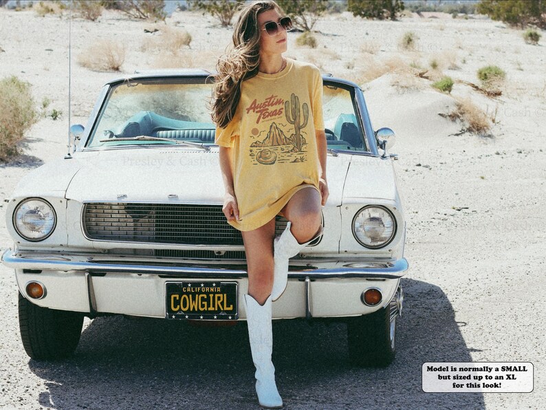 Austin Texas Shirt Comfort Colors Shirt Country TShirt Dress Vintage Desert Shirt Cowgirl Clothes Western Graphic Tee Oversized Texas Shirt image 3
