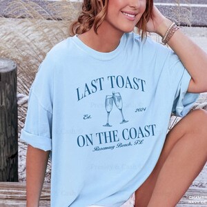 Custom Beach Bachelorette Shirts Bride's Last Splash Shirt Last Toast On The Coast Shirts Tropical Bach Merch Logo Classy Bachelorette Gifts image 5